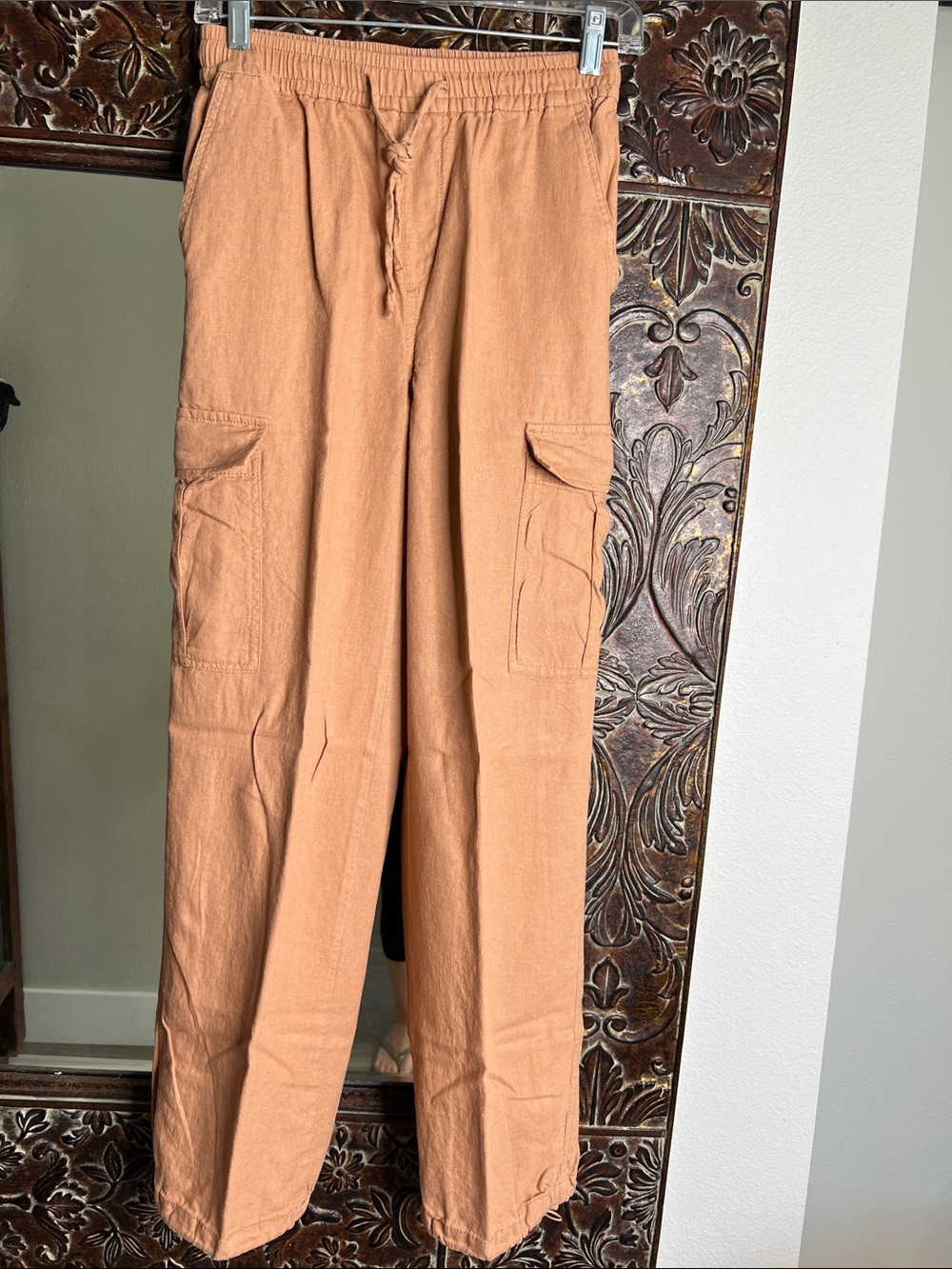 Love Tree Linen Drawstring Cargo Pants